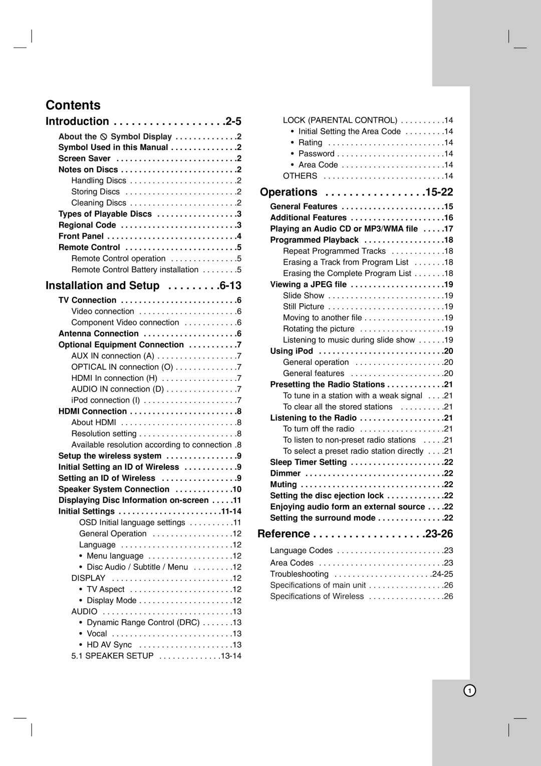 JVC TH-G51, THG51 manual Contents 