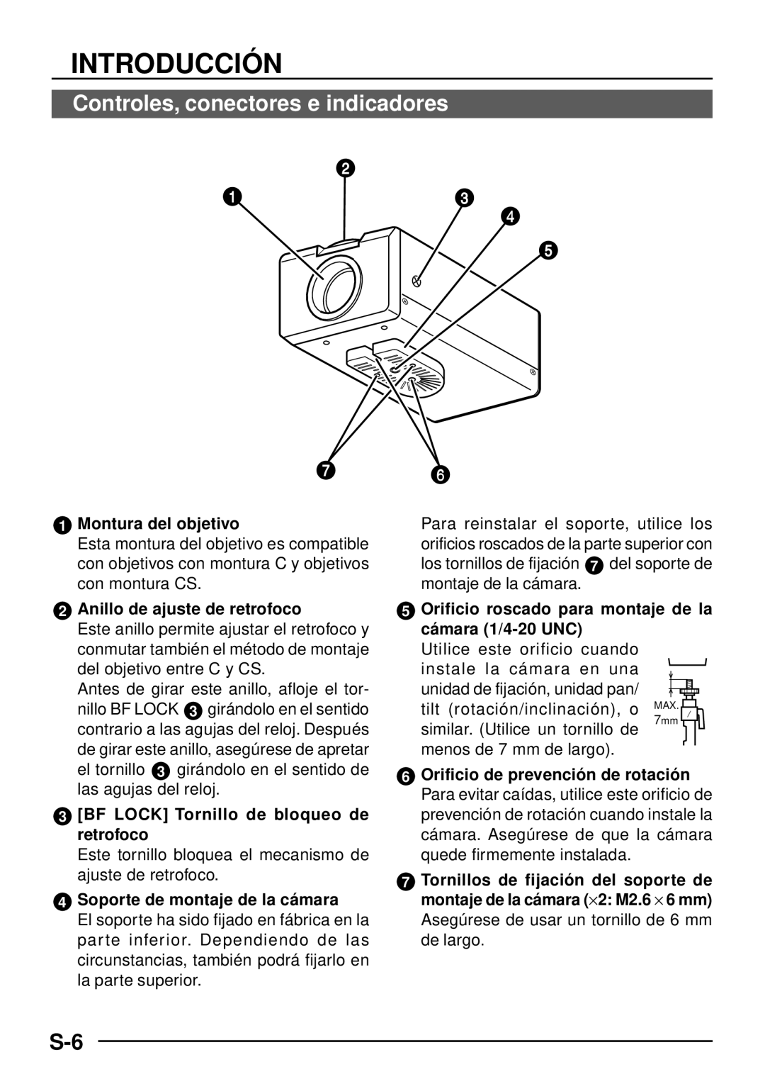 JVC TK-C1460 manual Controles, conectores e indicadores 