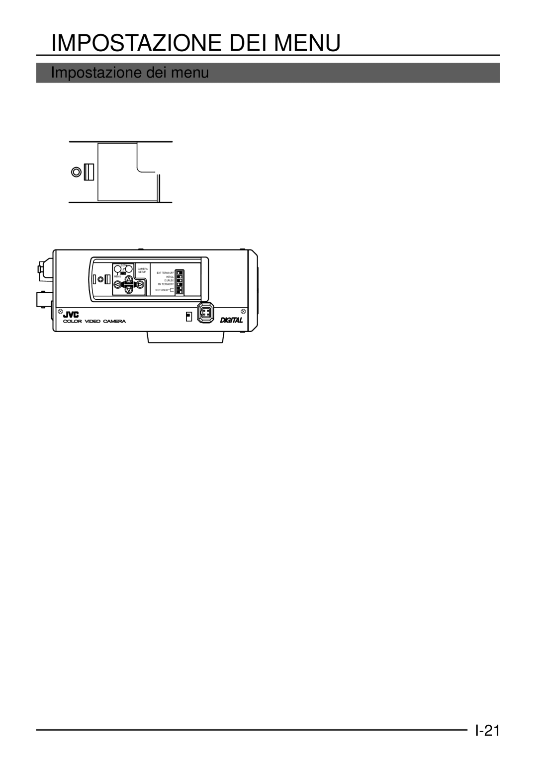 JVC TK-C1460 manual Impostazione DEI Menu, Impostazione dei menu, Premere il tasto Menu 