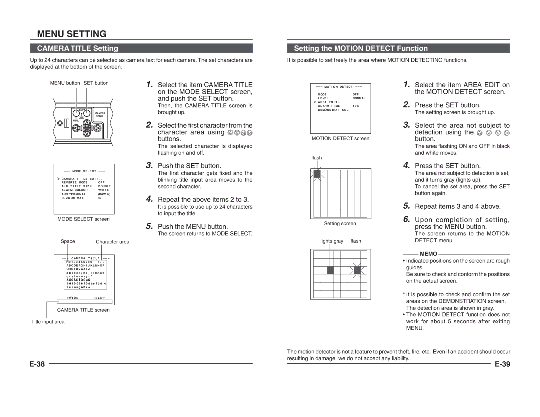 JVC TK-C1460B instruction manual Camera Title Setting 