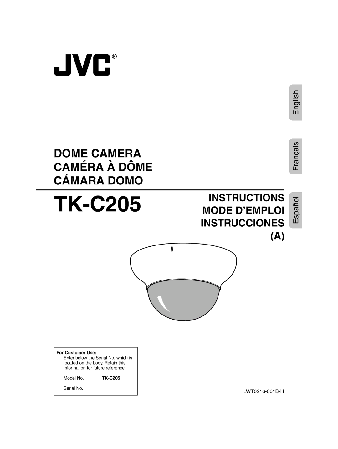 JVC TK-C205 manual Español 