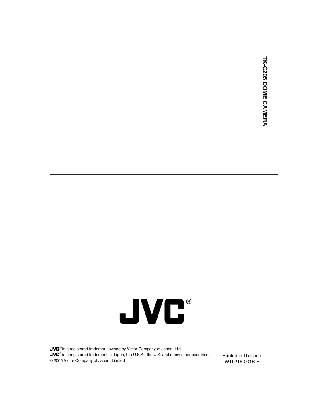 JVC manual TK-C205 Dome Camera 