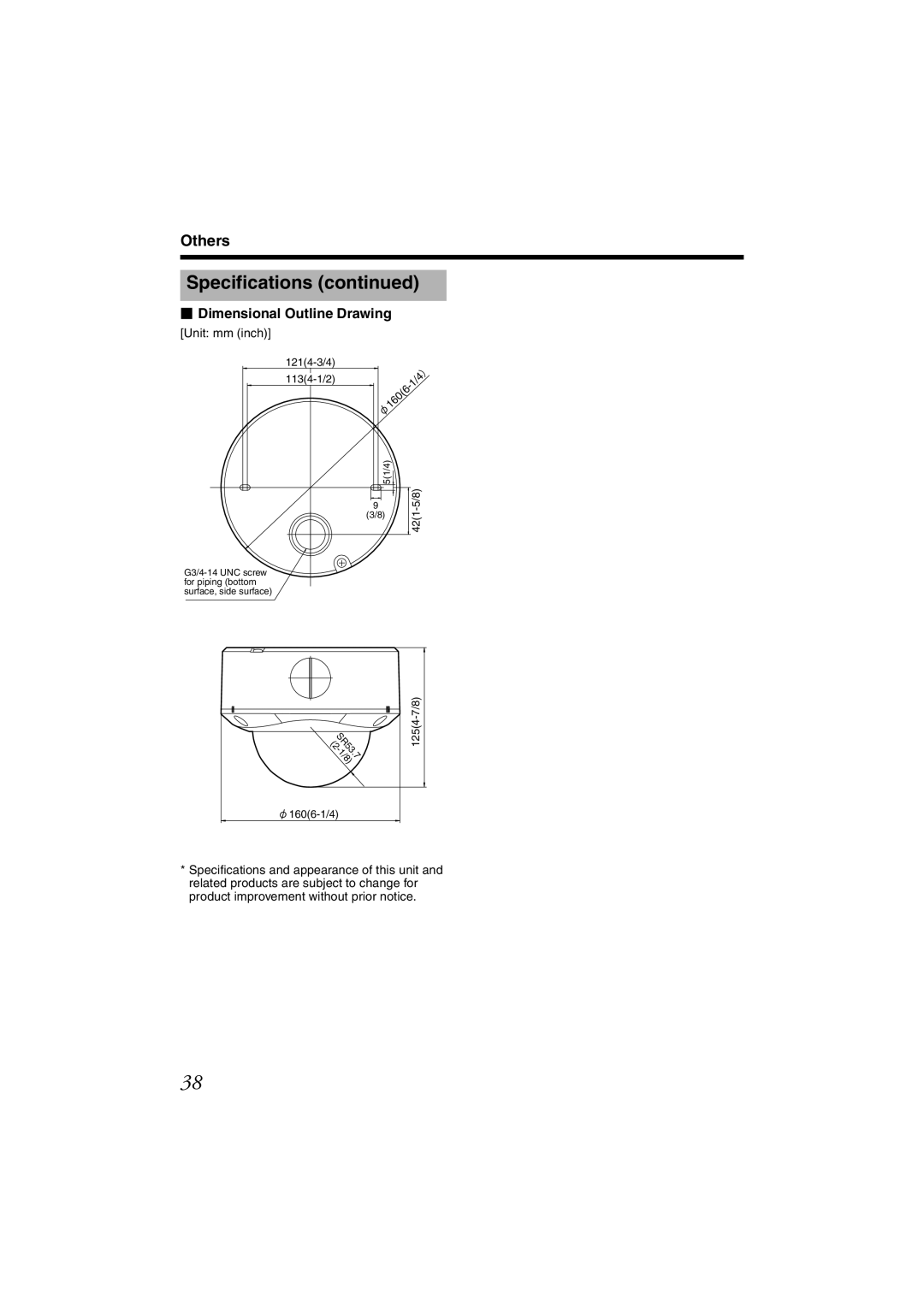 JVC TK-C215VP4U/E, TK-C215VP12U/E manual  Dimensional Outline Drawing 