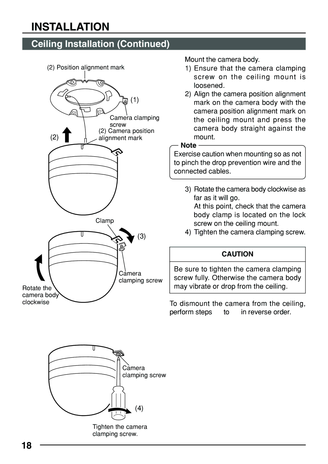 JVC TK-C553 manual Rotate the camera body clockwise 