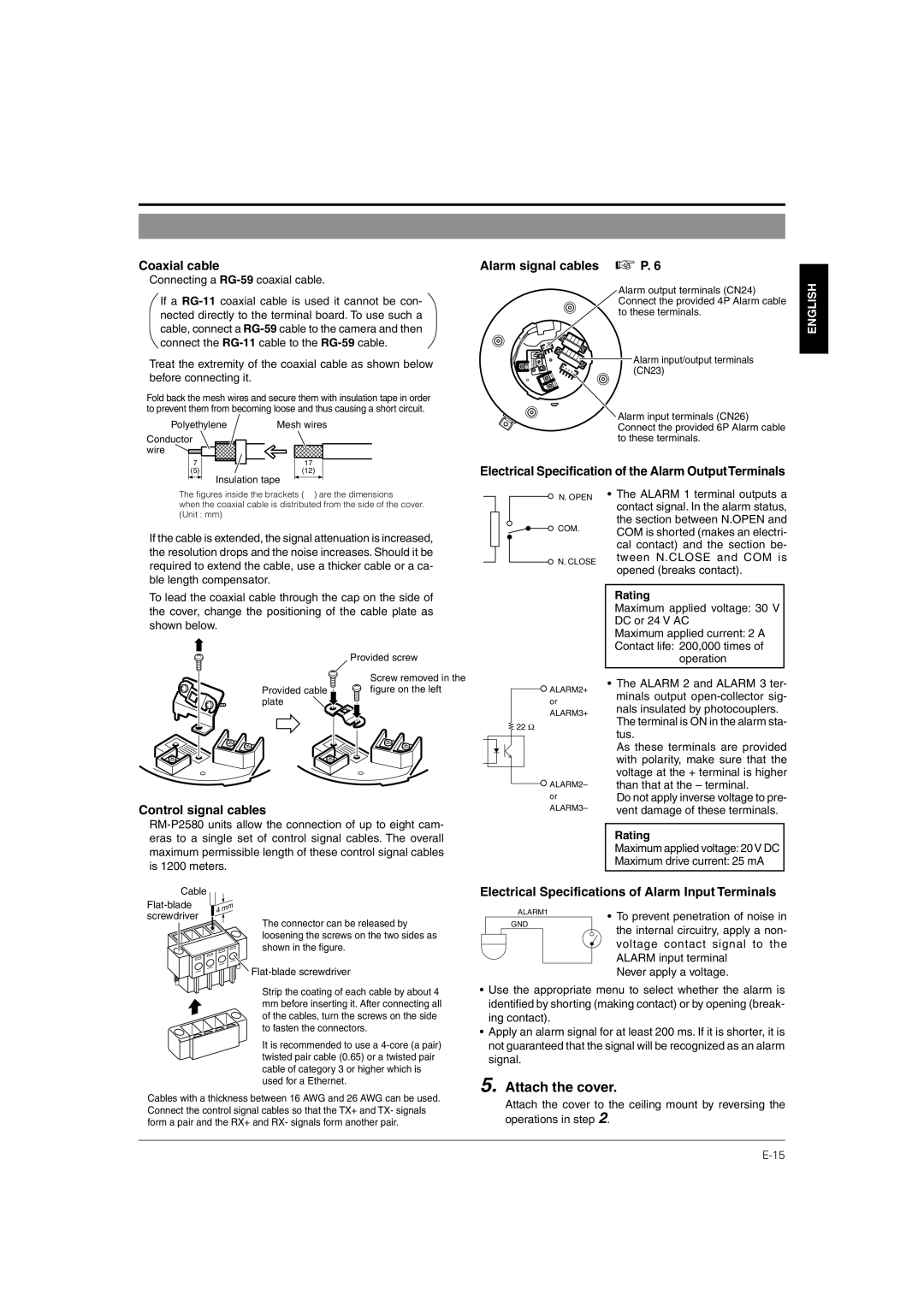 JVC TK-C676 manual Attach the cover 