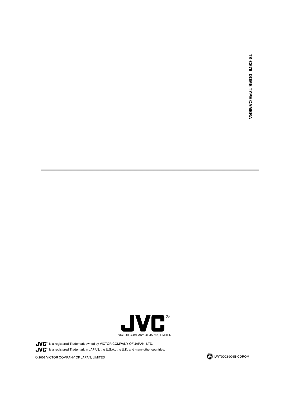 JVC manual TK-C676 Dome Type Camera 