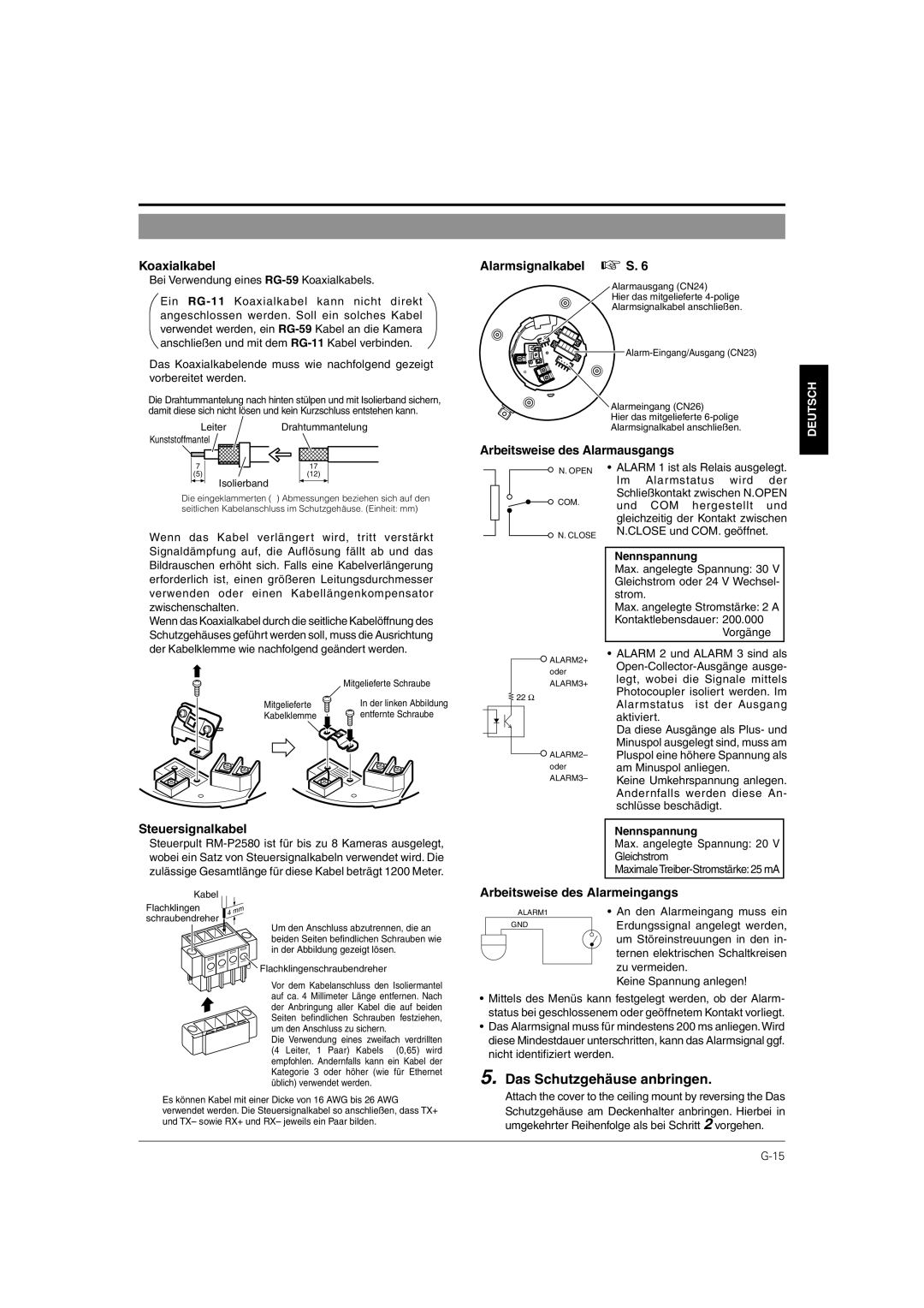 JVC TK-C676 manual Das Schutzgehäuse anbringen 