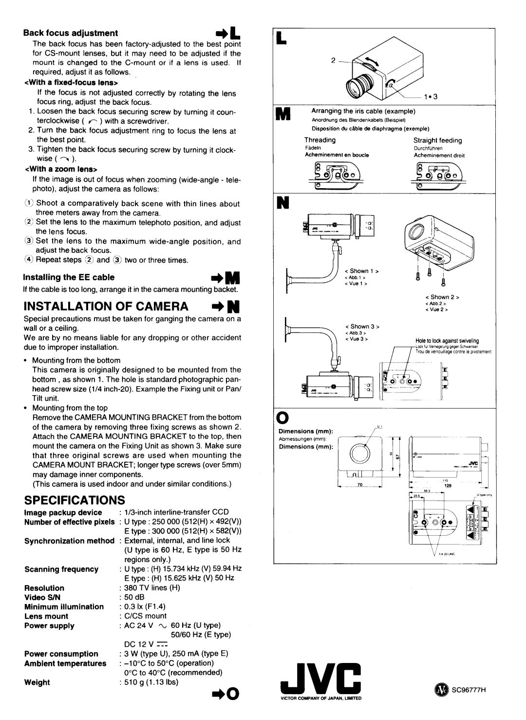 JVC TK-S241 manual 