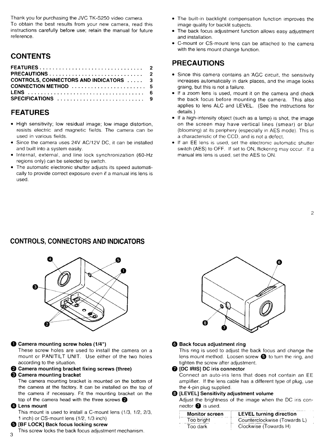 JVC TK-S250 manual 