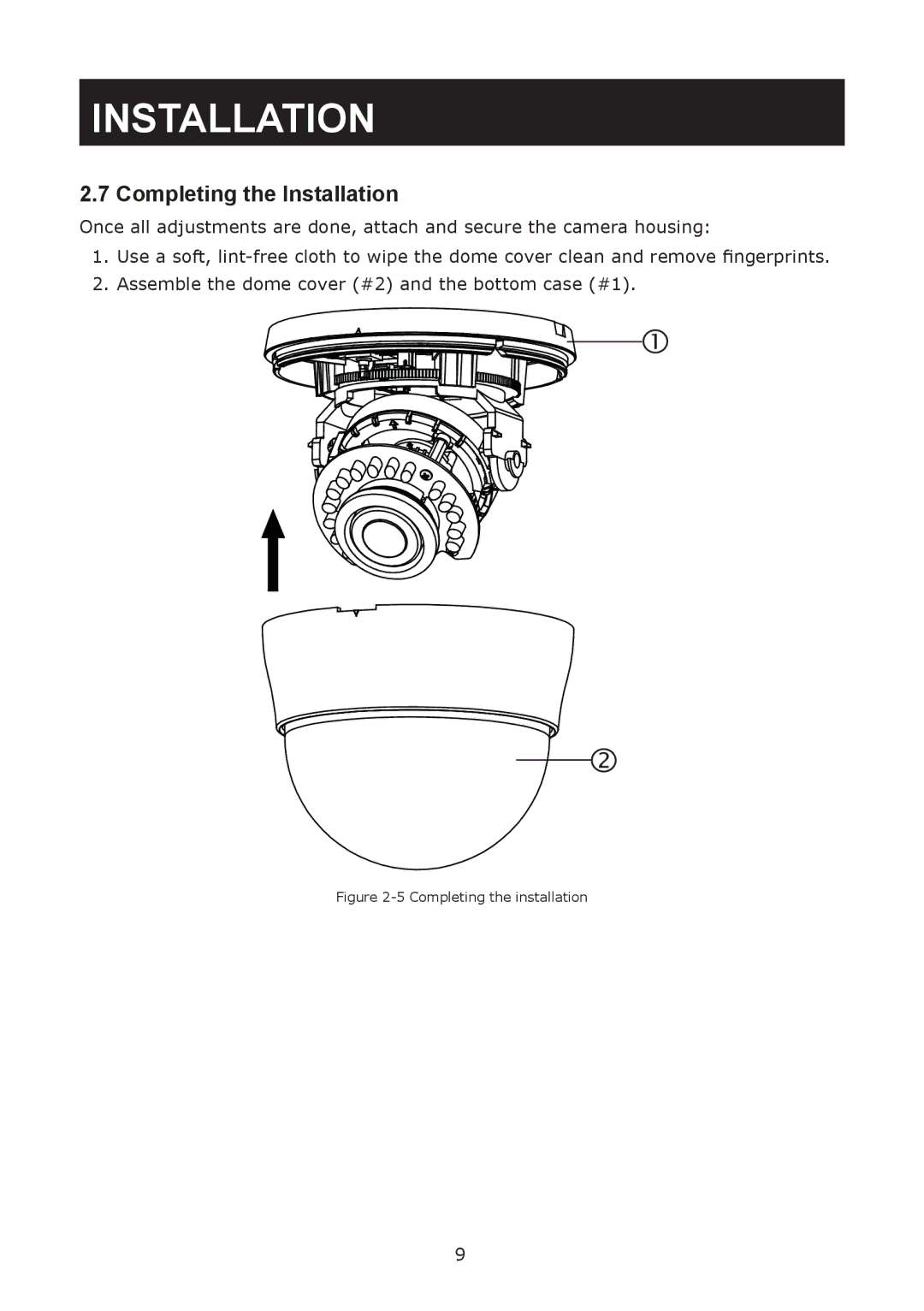 JVC TK-T2101RE, TK-T2101RU manual Completing the Installation, Completing the installation 