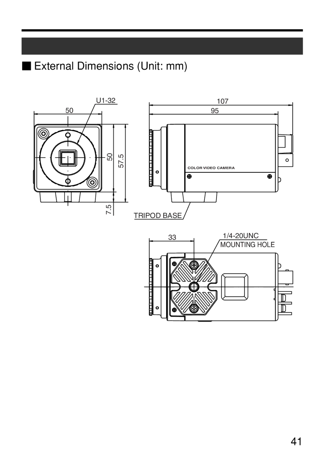 JVC TK-WD310U instruction manual  External Dimensions Unit mm 