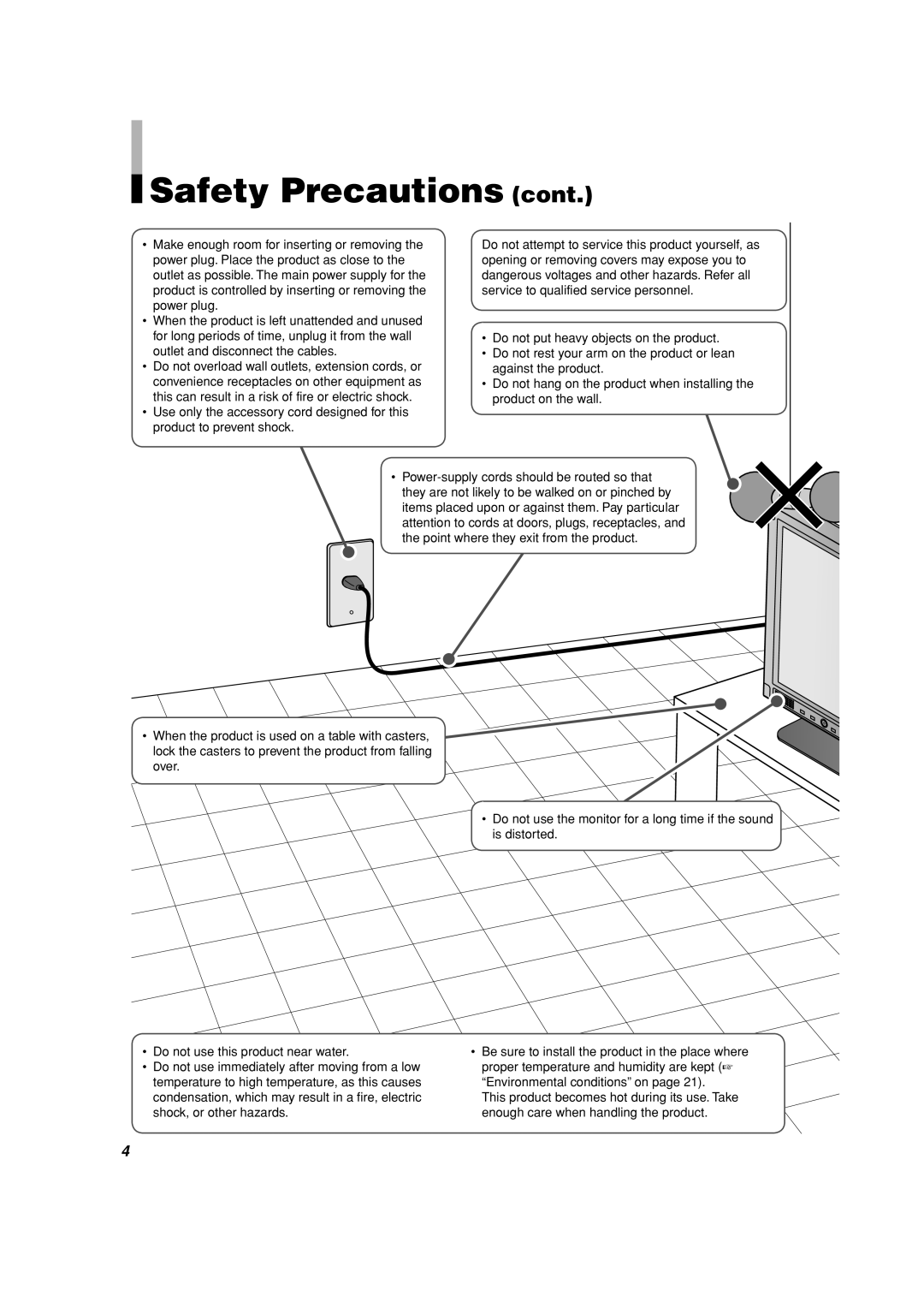 JVC TM-15L1D manual Safety Precautions 