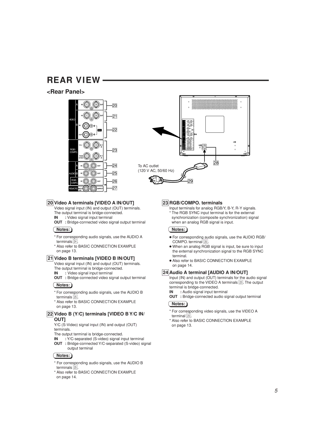 JVC TM-1650SU manual Rear View 