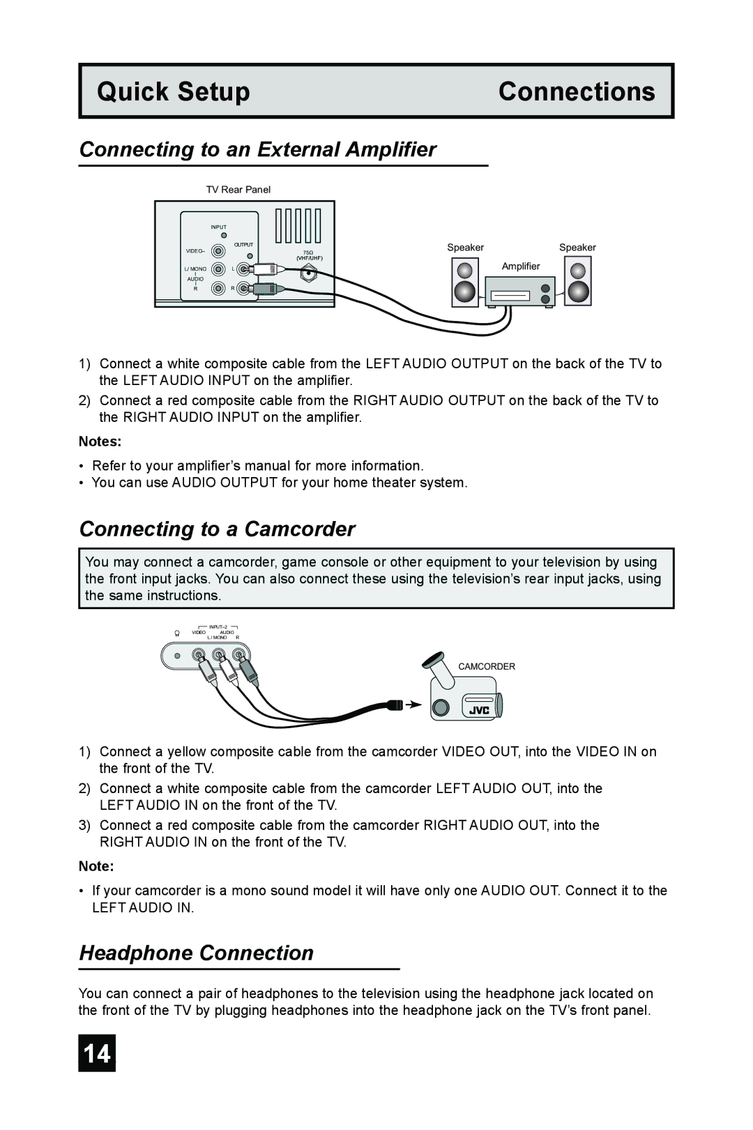 JVC TM-2003U manual Connecting to an External Amplifier 