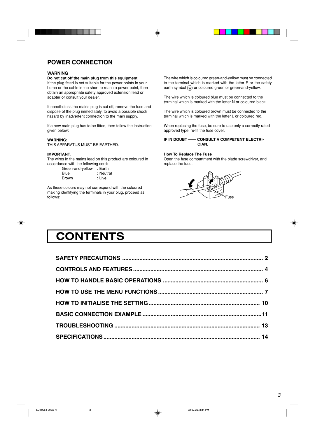 JVC TM-2100PN-K manual Contents 