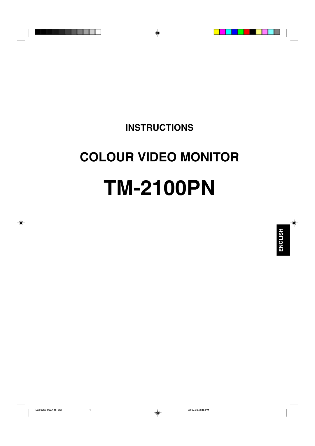 JVC TM-2100PN manual 