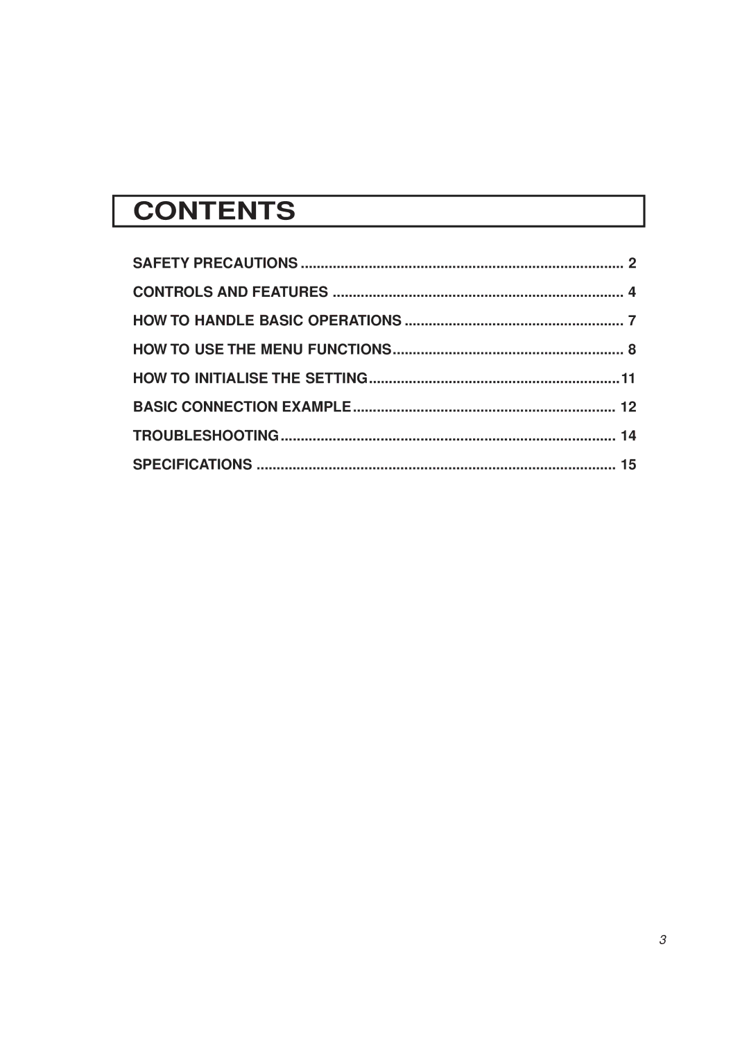 JVC TM-H1375SU manual Contents 