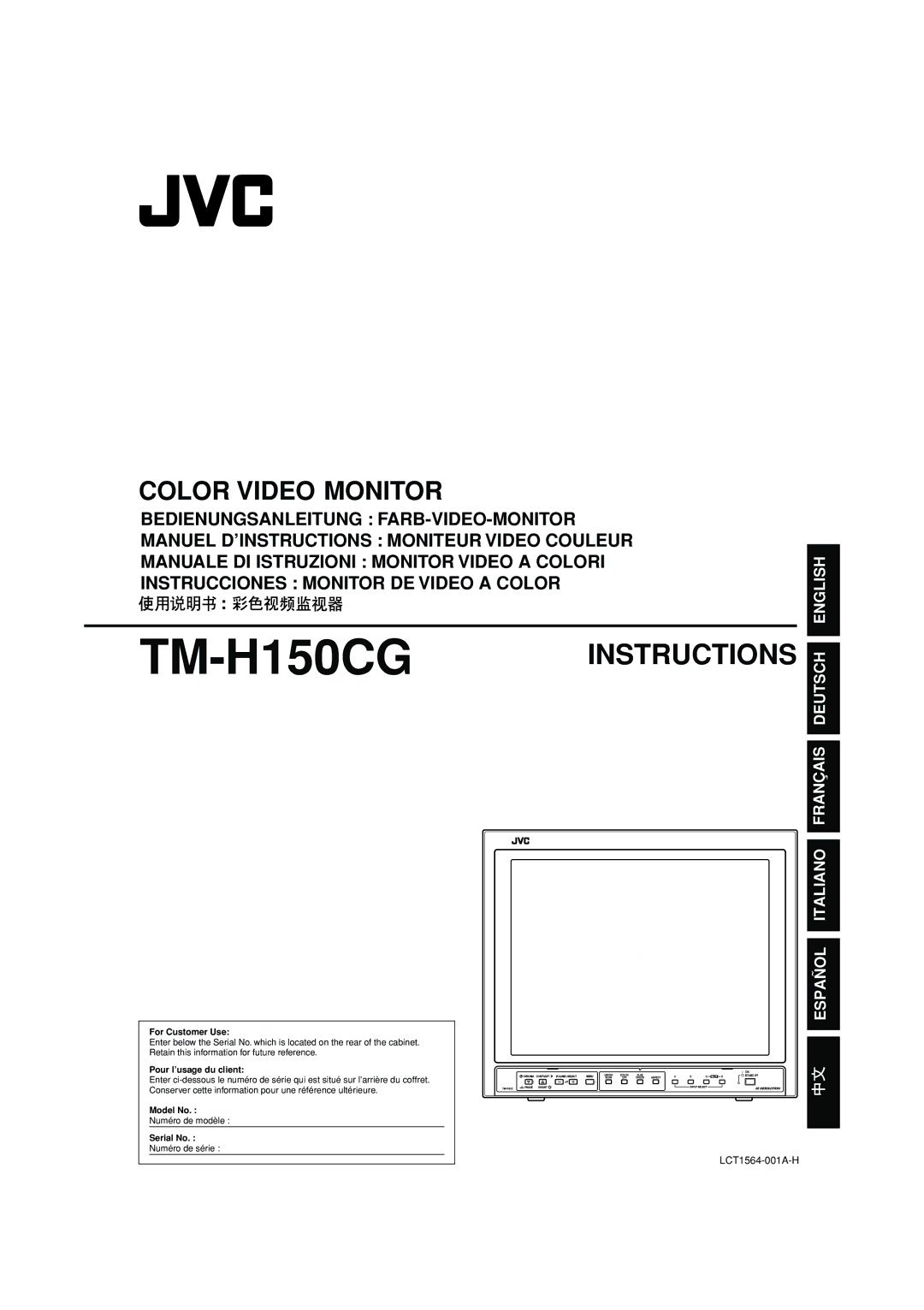 JVC TM-H150CG manual 