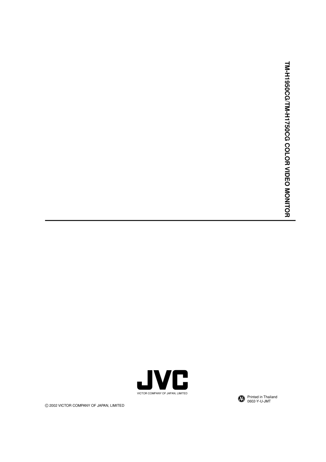 JVC manual TM-H1950CG/TM -H1750CG Color Video Monitor 