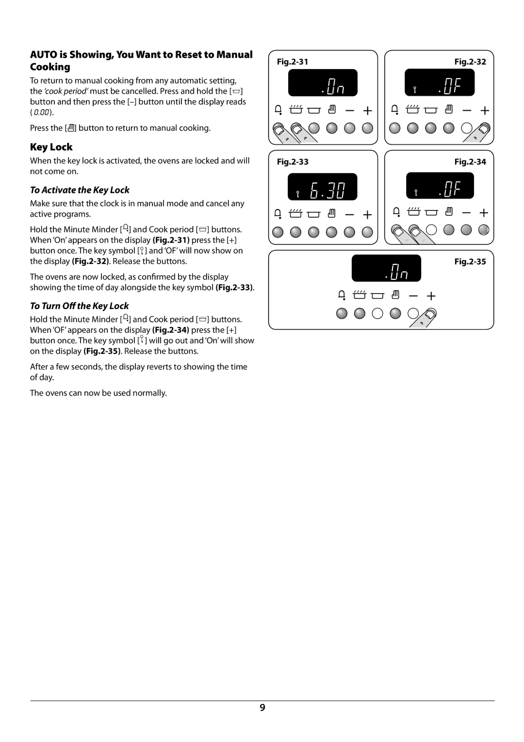 JVC toledo installation instructions Auto is Showing, You Want to Reset to Manual Cooking, Key Lock 