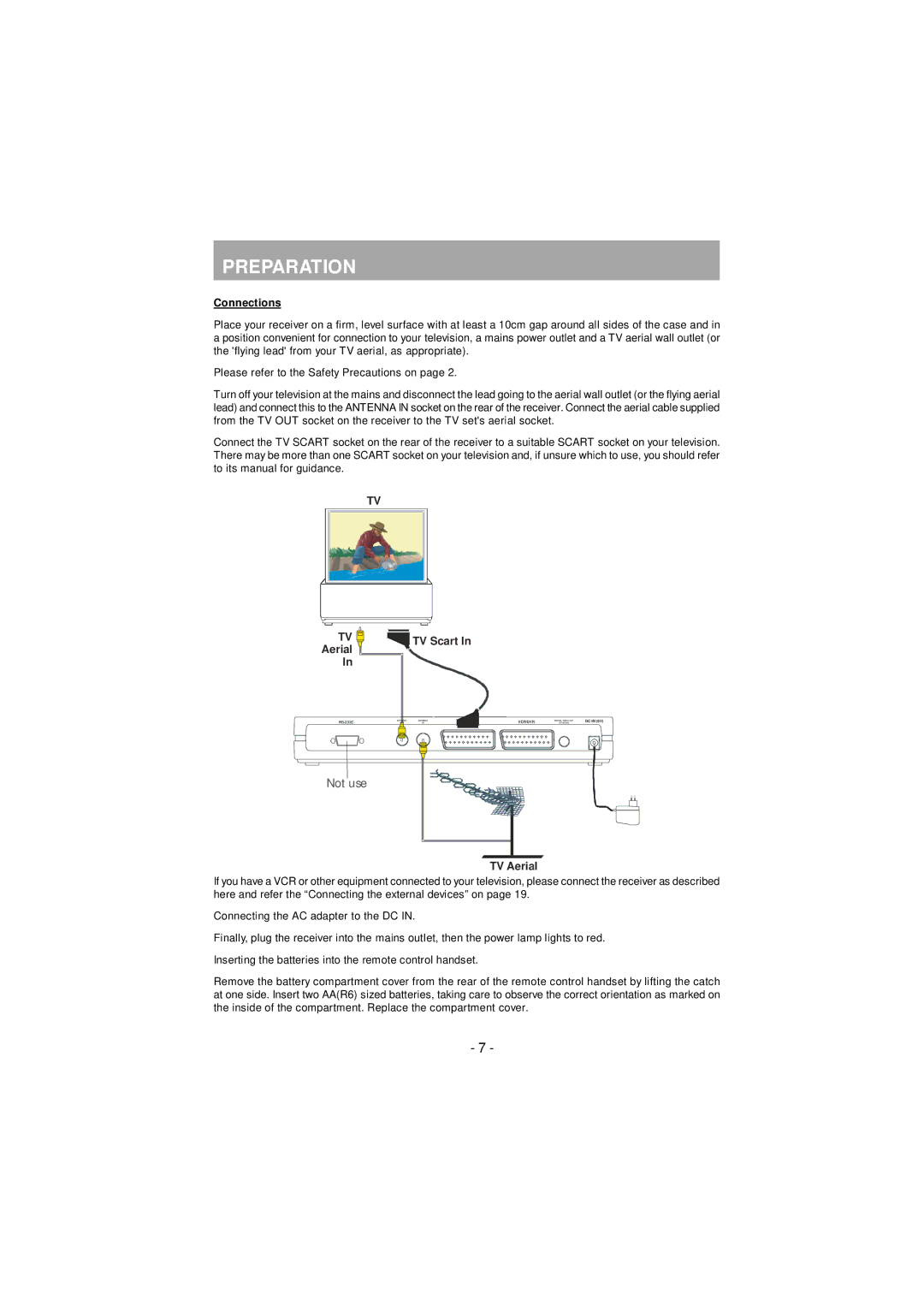 JVC TU-DB1SFR manual Preparation, Connections 