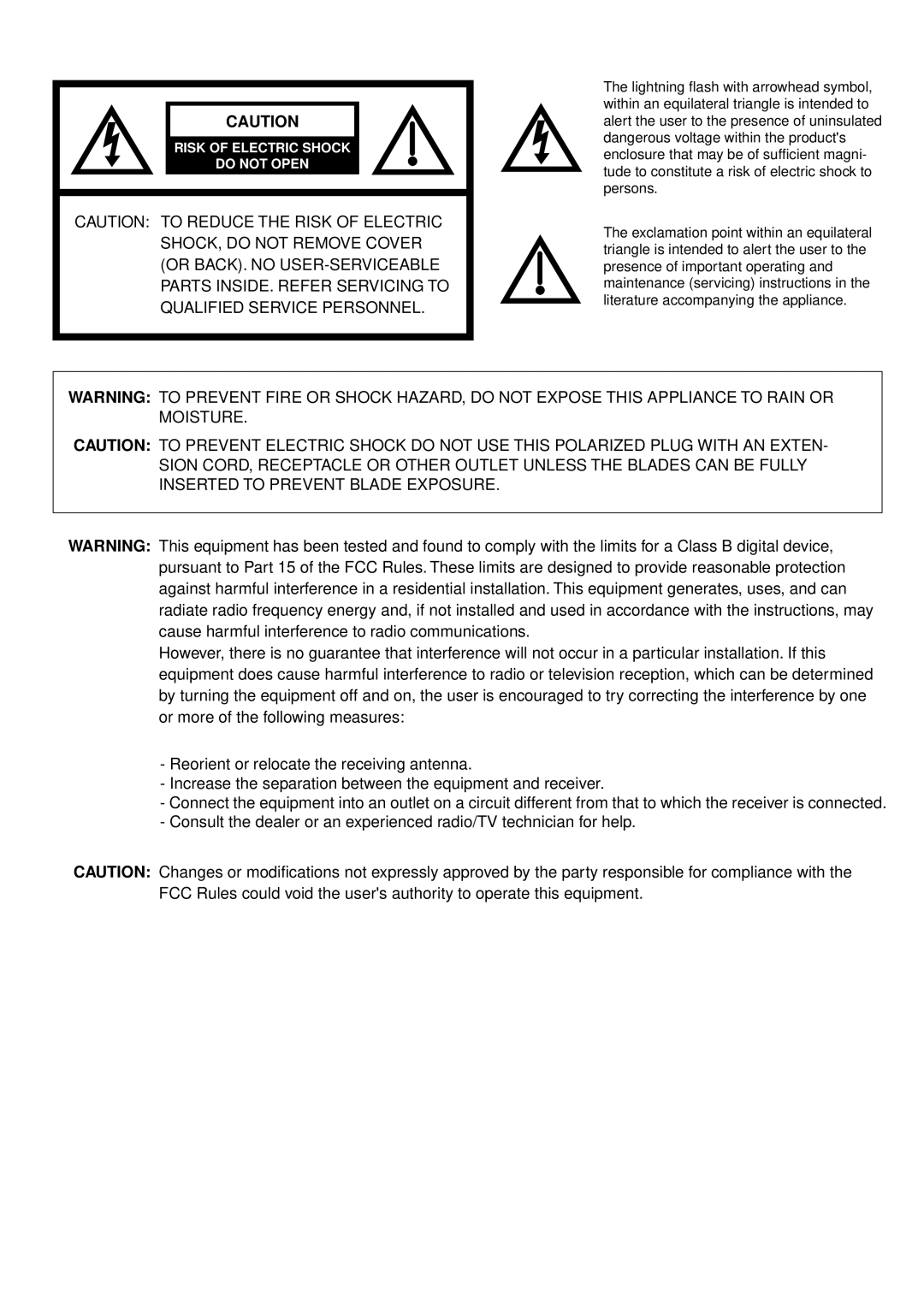 JVC TV-13142W, TV 13142 manual Risk of Electric Shock Do not Open 