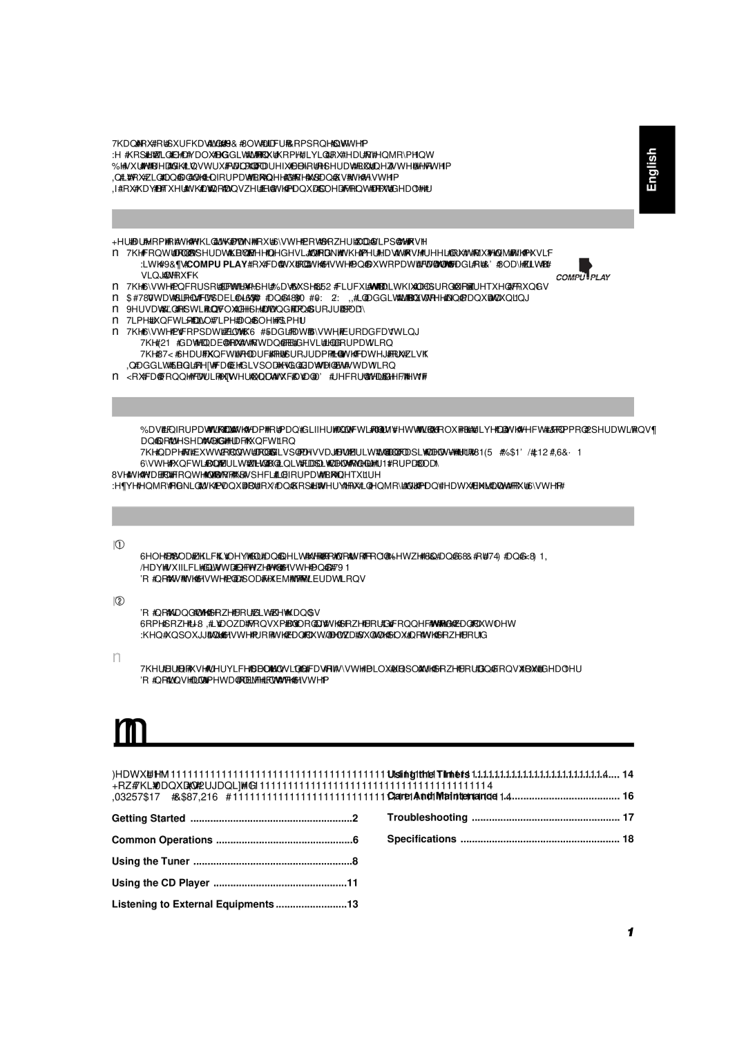 JVC UX-5500R manual Table of Contents 