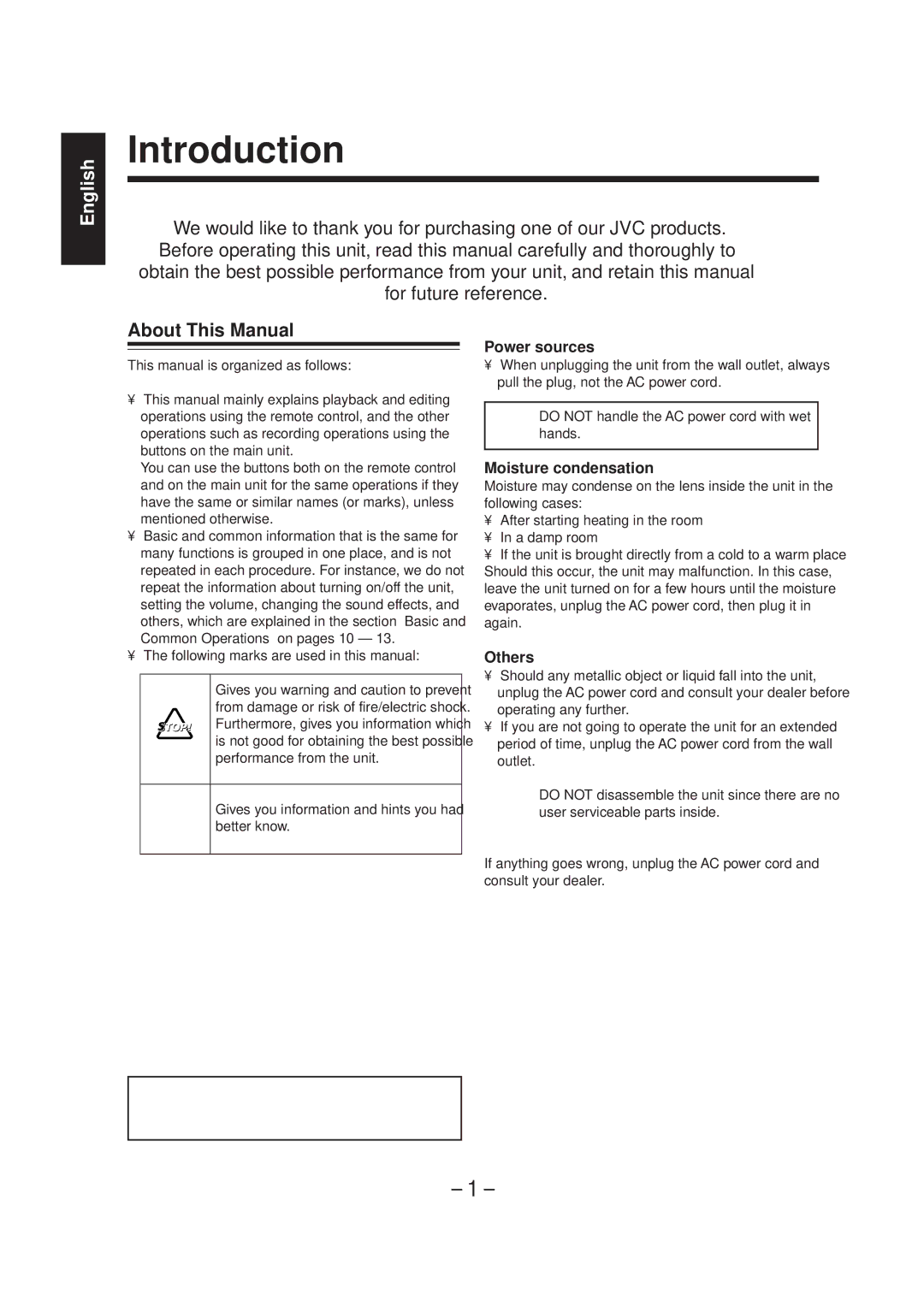 JVC UX-F70MD, UX-F72MD manual Introduction, Precautions 