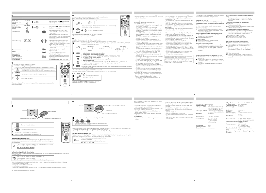 JVC UX-G38 Listening to FM and AM Broadcasts, Setting the Clock and Daily Timer, Learning More about This System 