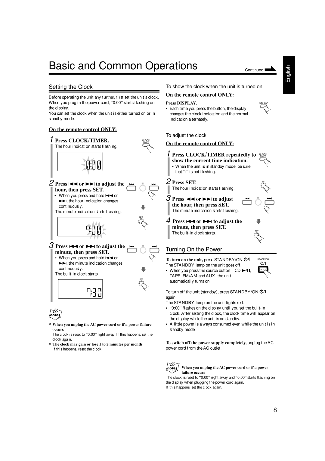 JVC UX-H100, SP-UXH100, CA-UXH100 manual Basic and Common Operations 