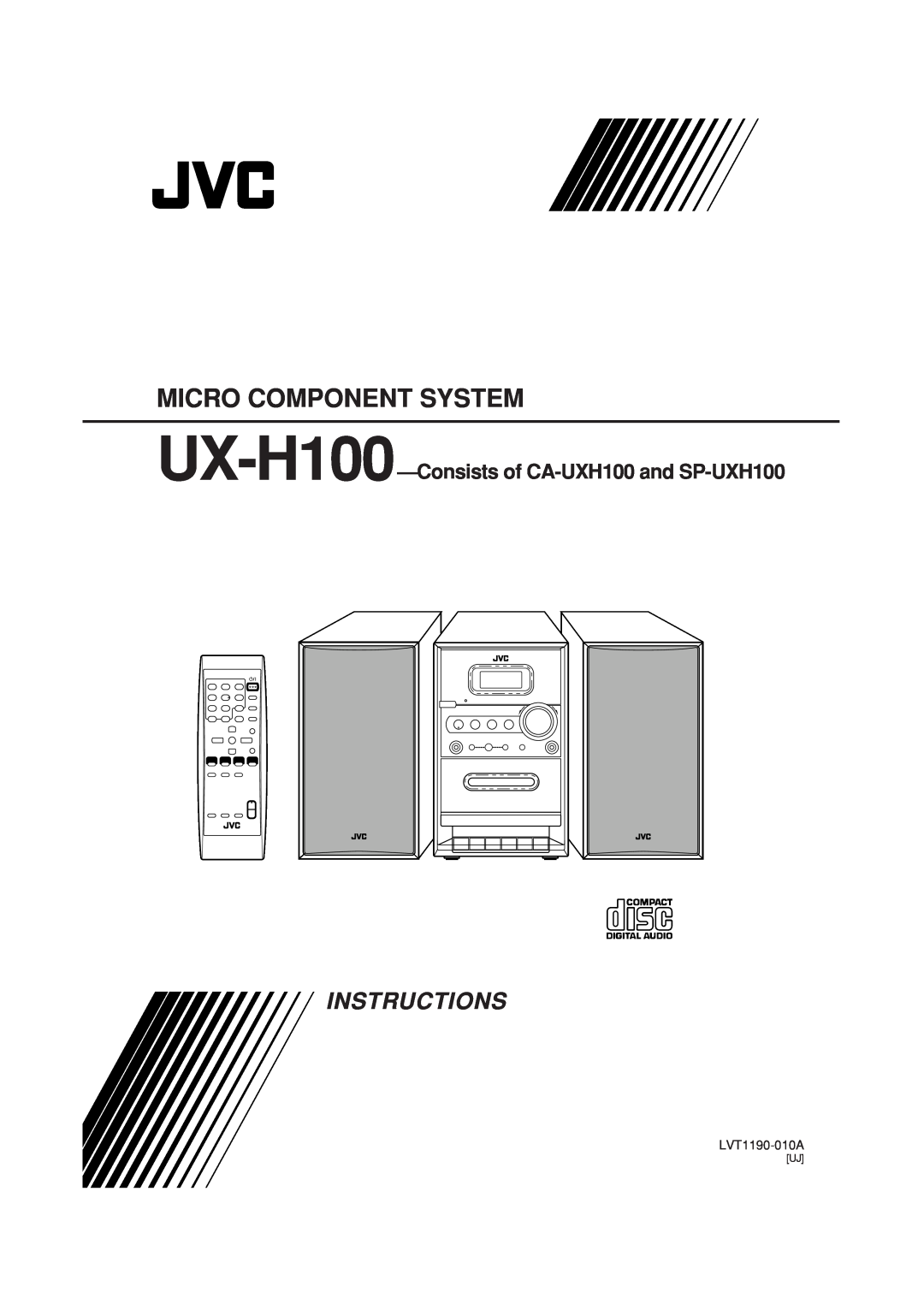 JVC SP-UXH100, UX-H100, CA-UXH100 manual Micro Component System, Instructions, LVT1190-010A 