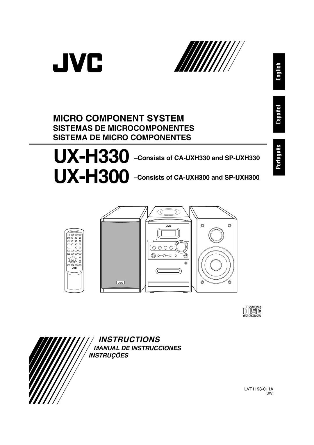 JVC UX-H300 Micro Component System, Sistemas De Microcomponentes, Sistema De Micro Componentes, Instructions, LVT1193-011A 