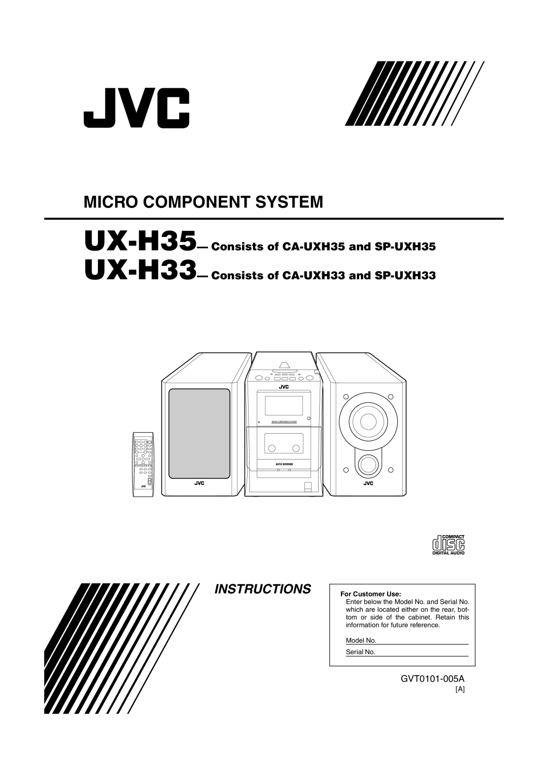 JVC UX-H35 manual Micro Component System 