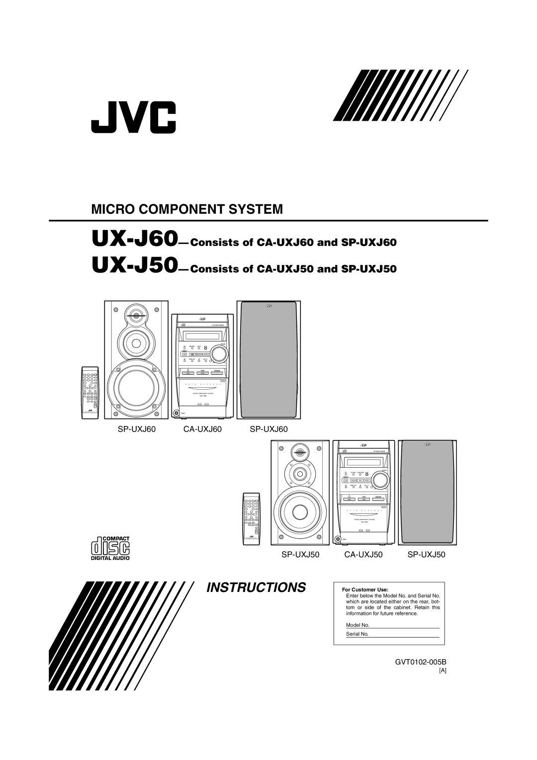 JVC UX-J60 manual Instructions 