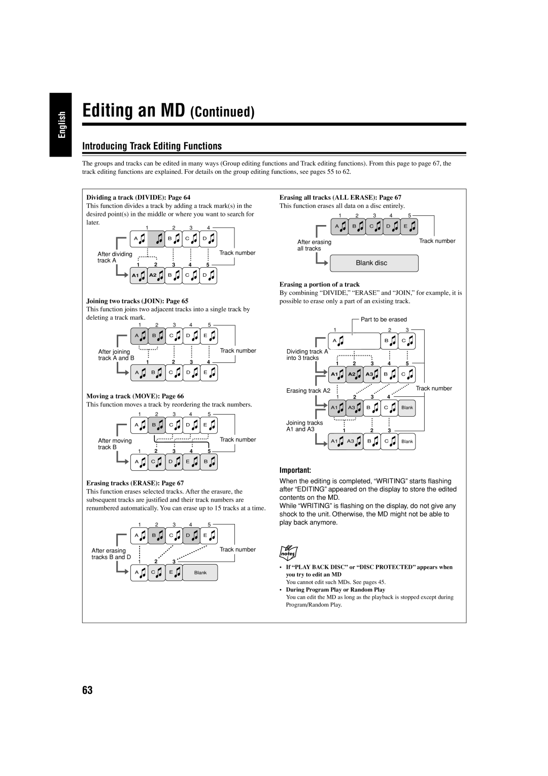 JVC UX-J99DVD manual Introducing Track Editing Functions 