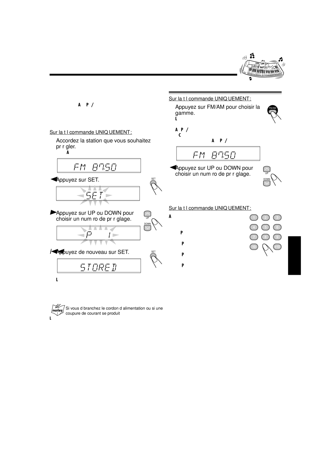 JVC UX-L30R, UX-L40R, SP-UXL30, SP-UXL40, CA-UXL40R, CA-UXL30R manual Accord d’une station préréglée 