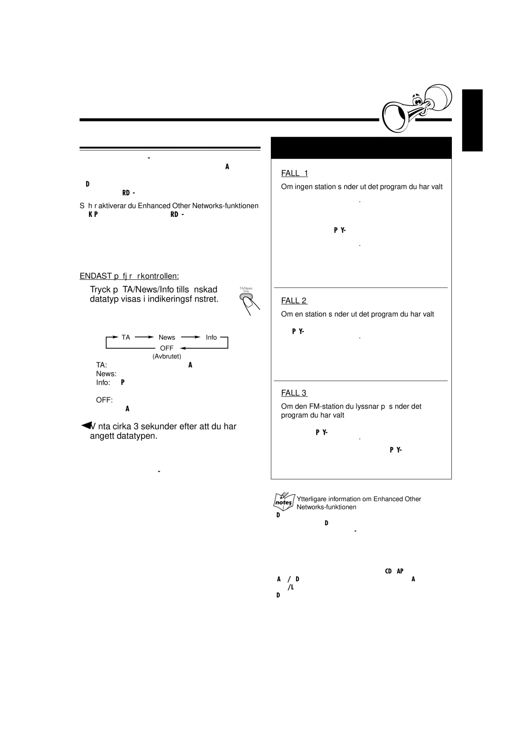 JVC UX-L30R, UX-L40R manual Gå tillfälligt till en viss programtyp, Vänta cirka 3 sekunder efter att du har angett datatypen 