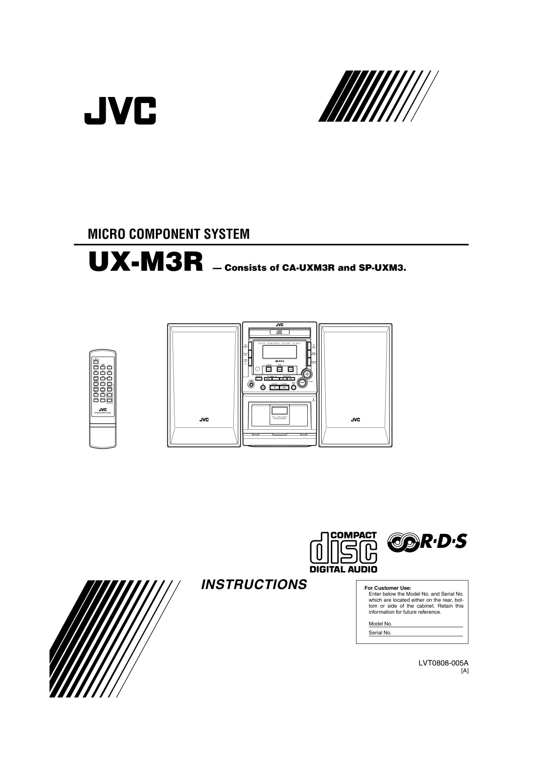 JVC UX-M3R manual Instructions 