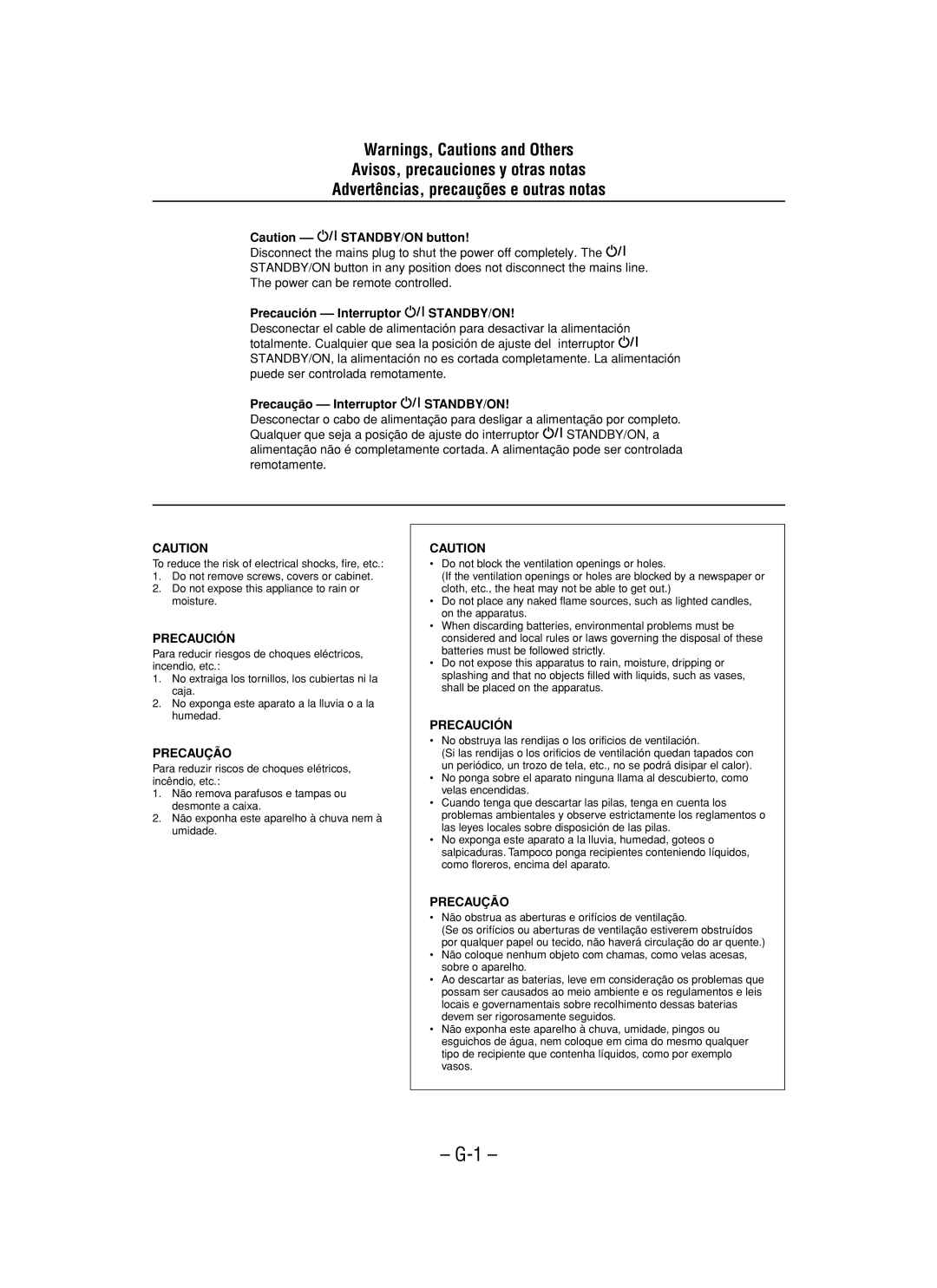 JVC UX-M5 manual Precaución 