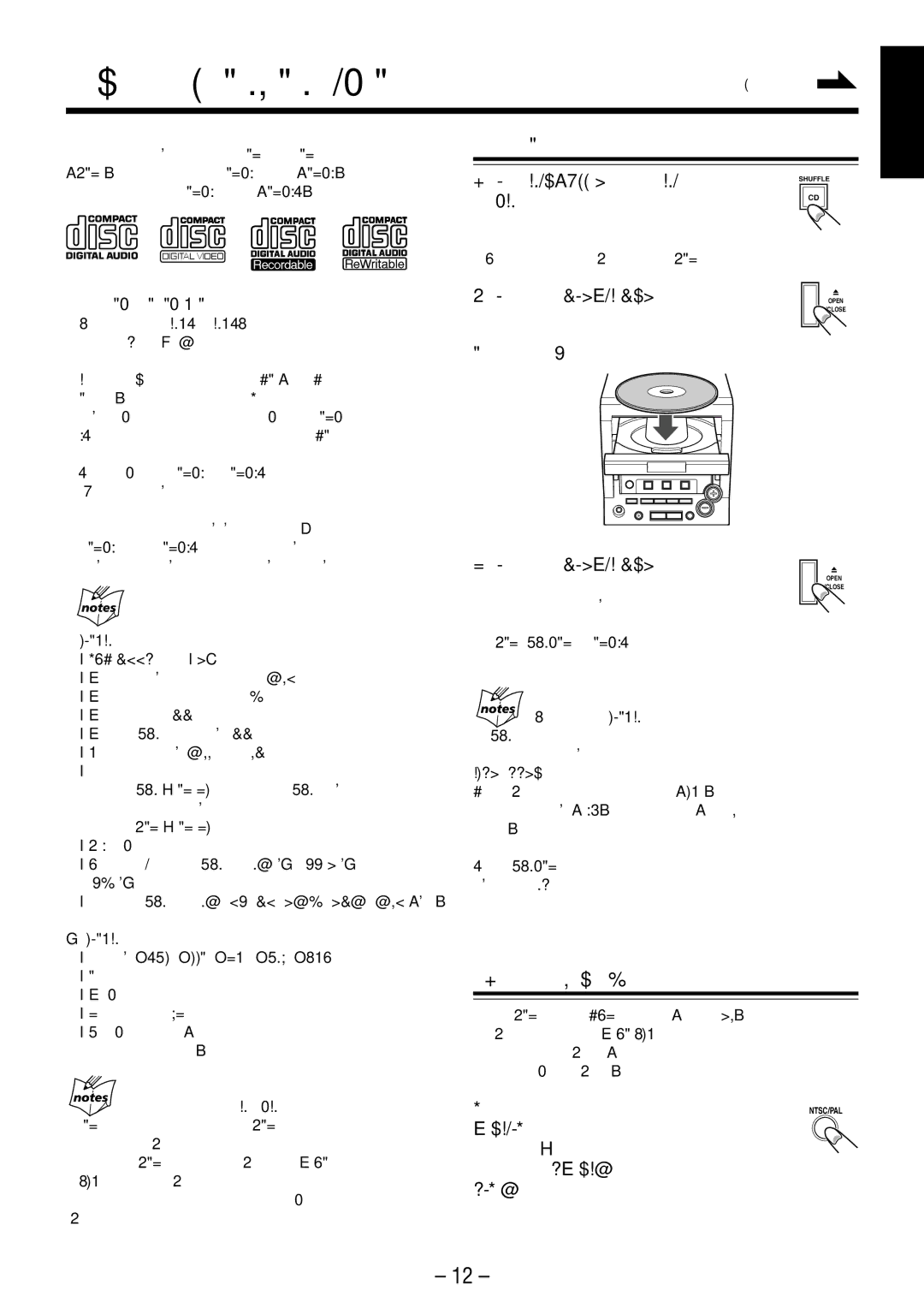 JVC UX-M6VUB manual Playing Back CDs/VCDs/MP3-CDs, Loading a Disc, Adjusting the TV System 