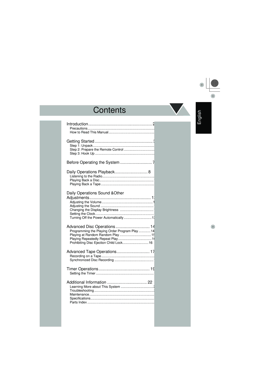 JVC UX-P400 manual Contents 