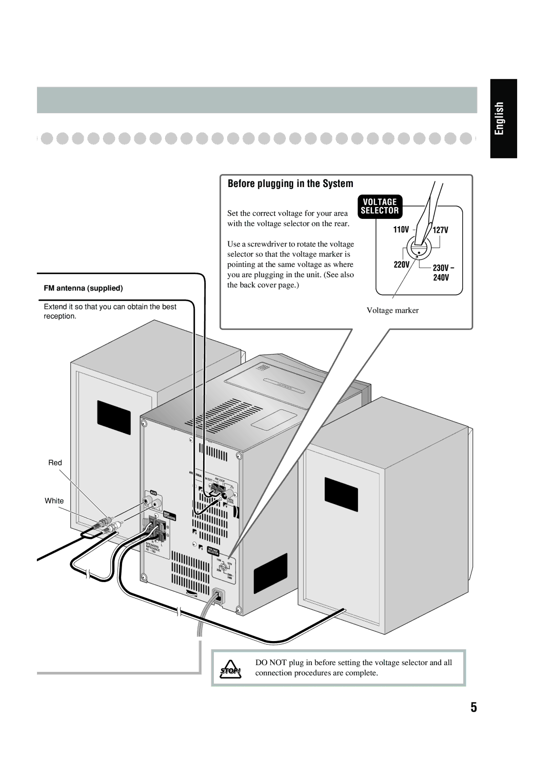 JVC UX-P400 manual Before plugging in the System 