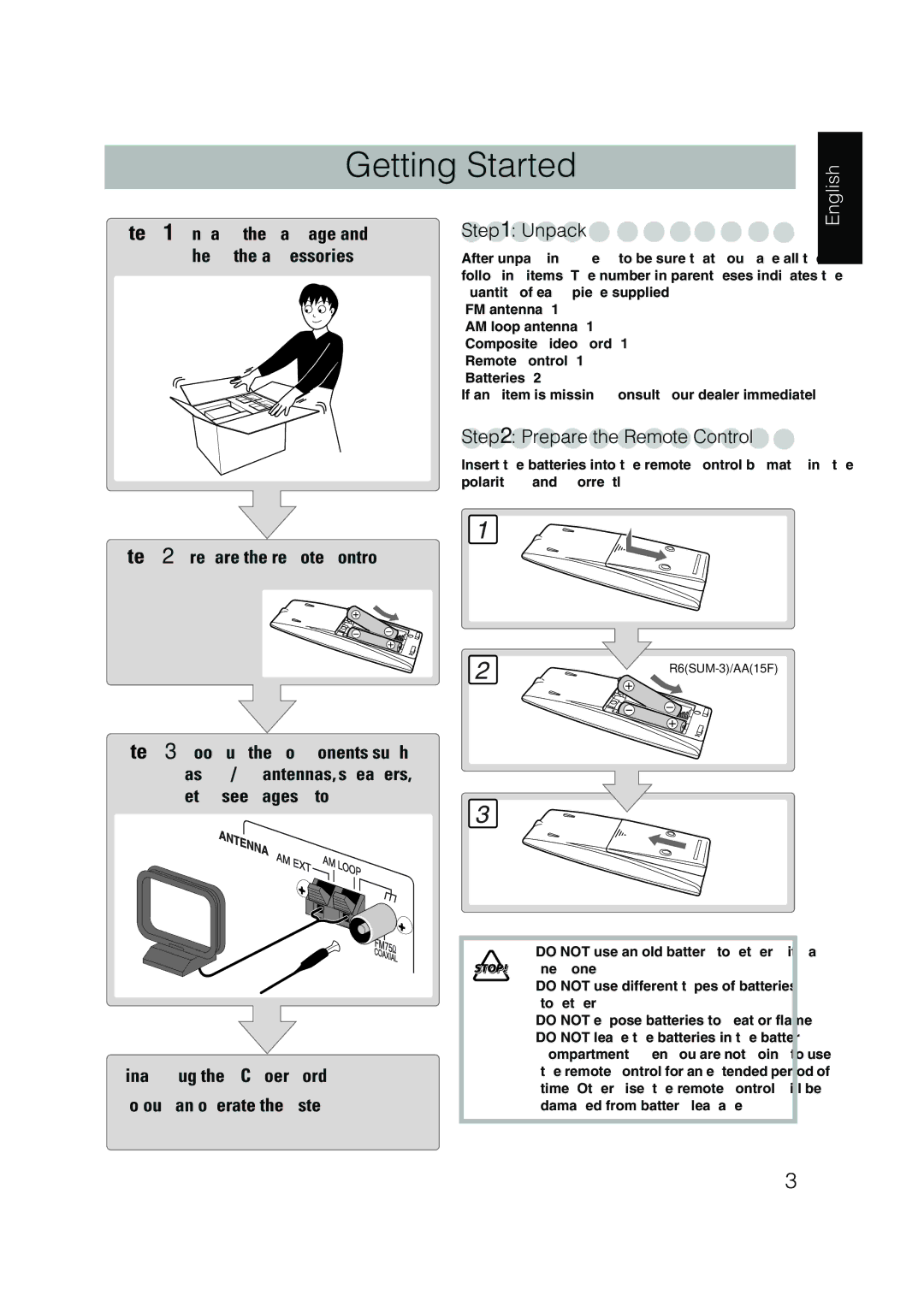 JVC UX-P450 manual Getting Started 