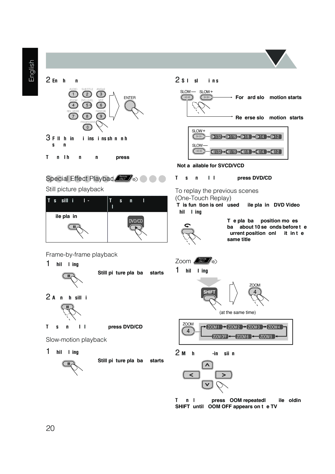 JVC UX-P450 manual Still picture playback 