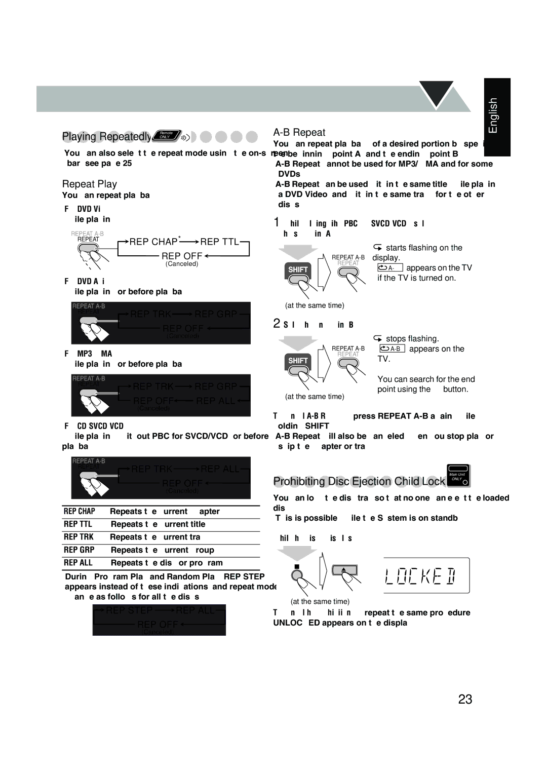 JVC UX-P450 manual Playing Repeatedly 