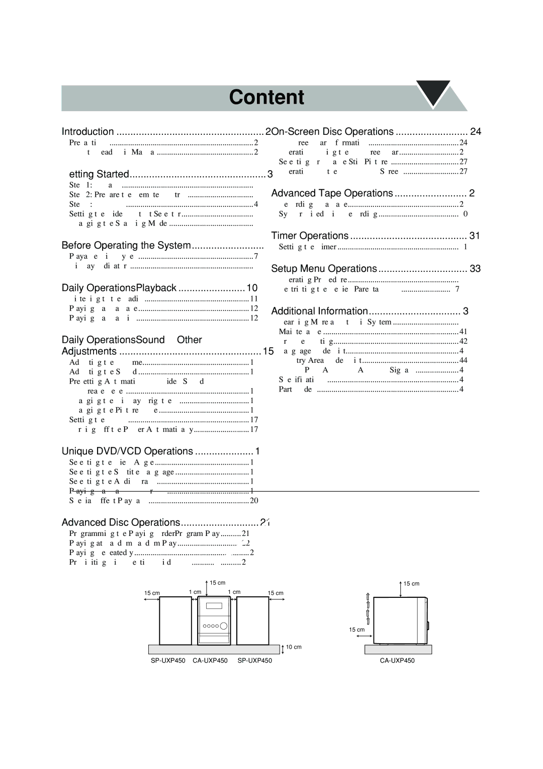 JVC UX-P450 manual Contents 