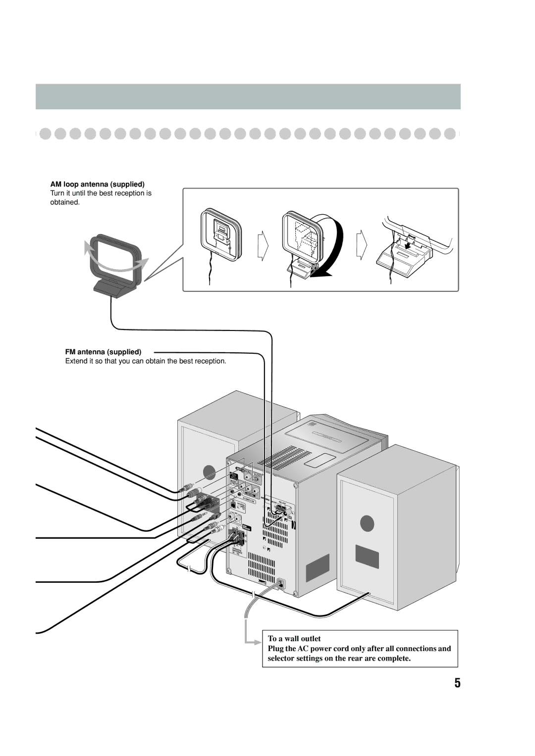 JVC UX-P450 manual AM loop antenna supplied 