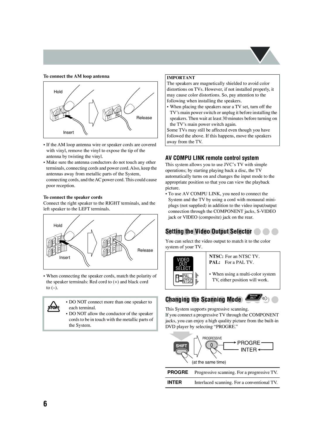 JVC UX-P450 manual Setting the Video Output Selector 