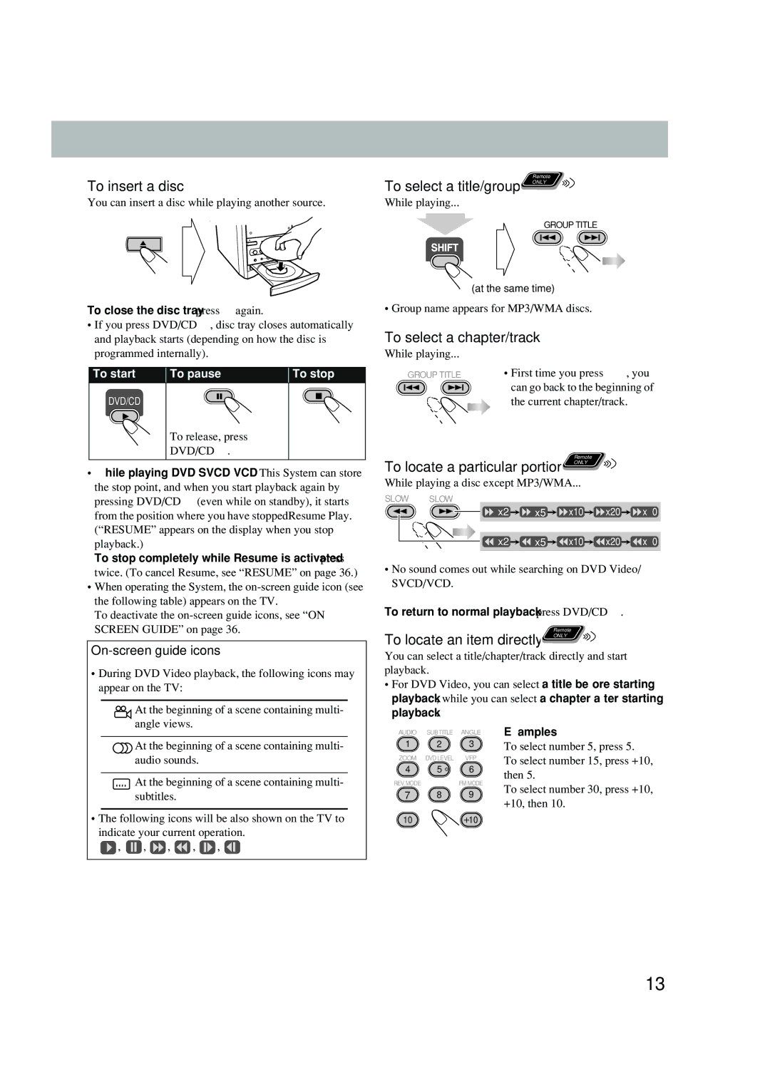 JVC UX-P450 manual To insert a disc 