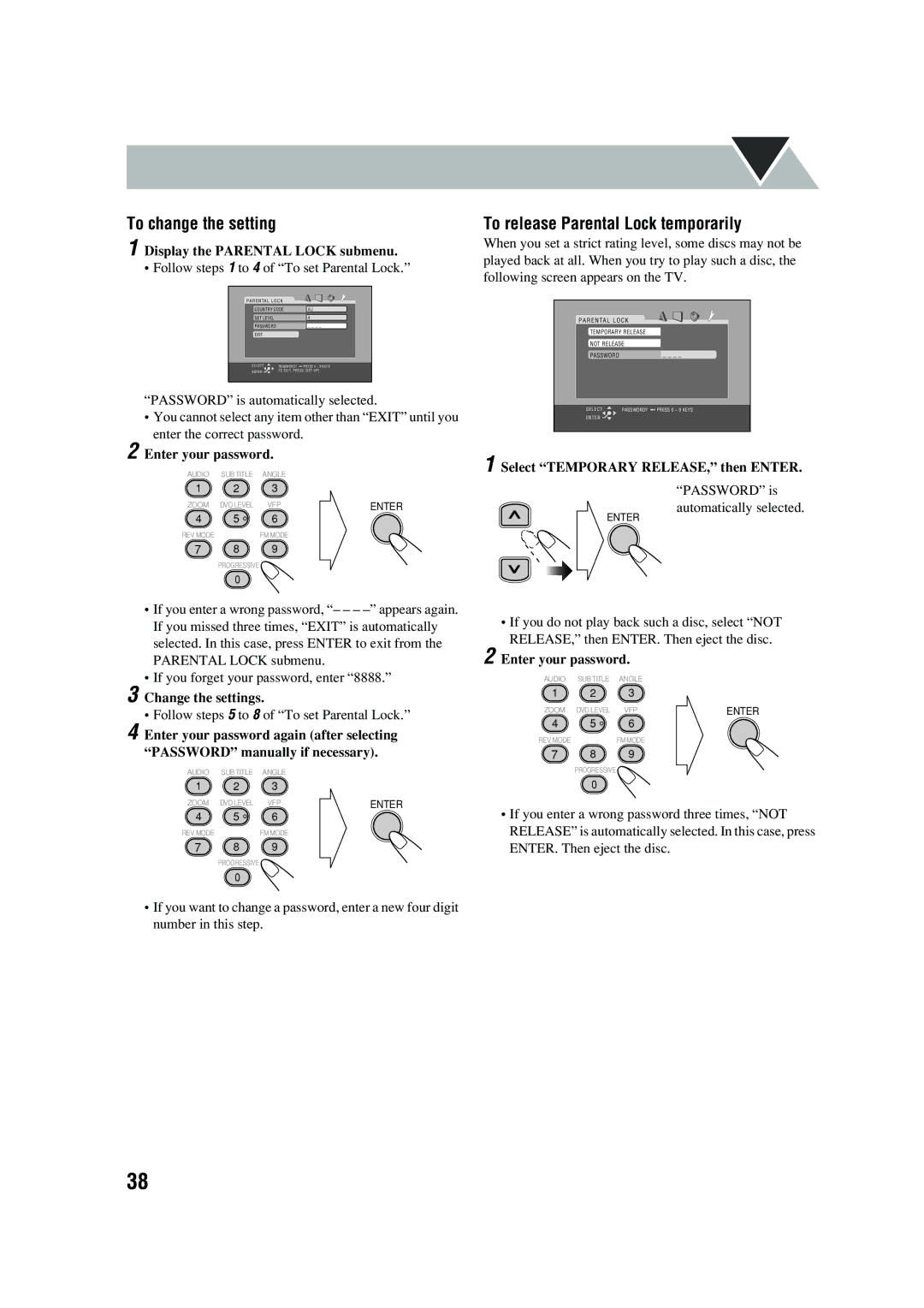 JVC UX-P450 manual To change the setting 